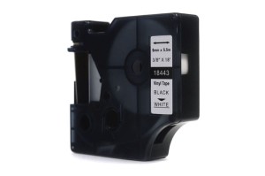 Taśma Dymo Rhino Czarny na Białym 9mm x 5,5m Winylowa, Vinyl (18443) (S0718580)