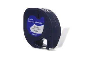 Taśma JetWorld Dymo LabelWriter Czarny na Przezroczystym, 12mm x 4m LetraTag LT100H, LT100T, LT100, QX50, XR (12267, 12268, 16951, 16952) (S0721530, S0721540)