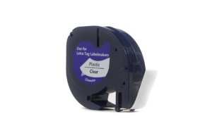 Taśma JetWorld Dymo LabelWriter Czarny na Przezroczystym, 12mm x 4m LetraTag LT100H, LT100T, LT100, QX50, XR (12267, 12268, 16951, 16952) (S0721530, S0721540)
