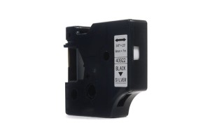 Taśma JetWorld Dymo D1 Czarny na Srebrnym 9mm x 7m  LM100, LM100Plus, LM100Series, LM120P, LM280, LM300, LM350, LM350D, LM350Series, LM360D, LM400, LM420P, LM450, LM450D, LM450Series, LM500TS, LMPC, LMPC2 (40922)