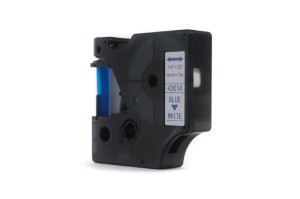 Taśma JetWorld Dymo D1 Niebieski na Białym 6mm x 7m  LM100, LM100+, LM200, LM300, LM400, LM420P, LM350, LM350D, LM360D, LM450D, LM260P, LM120P, LM500TS, LM160, LM210D, LM280, LM150, LM220 (43614)