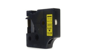 Taśma JetWorld Dymo D1 Czarny na Żółtym 6mm x 7m LM100, LM100+, LM200, LM300, LM400, LM420P, LM350, LM350D, LM360D, LM450D, LM260P, LM120P, LM500TS, LM160, LM210D, LM280, LM150, LM220 (43618) (S0720790)