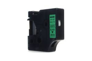 Taśma JetWorld Dymo D1 Czarny na Zielonym 6mm x 7m LM100, LM100+, LM200, LM300, LM400, LM420P, LM350, LM350D, LM360D, LM450D, LM260P, LM120P, LM500TS, LM160, LM210D, LM280, LM150, LM220 (43619)