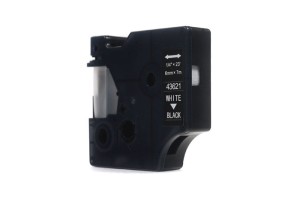 Taśma JetWorld Dymo D1 Biały na Czarnym 6mm x 7m LM100, LM100+, LM200, LM300, LM400, LM420P, LM350, LM350D, LM360D, LM450D, LM260P, LM120P, LM500TS, LM160, LM210D, LM280, LM150, LM220 (43621)