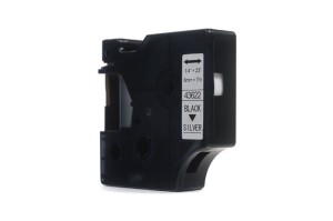 Taśma Dymo D1 Czarny na Srebrnym 6mm x 7m LM100, LM100+, LM200, LM300, LM400, LM420P, LM350, LM350D, LM360D, LM450D, LM260P, LM120P, LM500TS, LM160, LM210D, LM280, LM150, LM220 (43622)