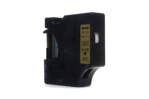 Taśma JetWorld Dymo D1 Czarny na Złotym 6mm x 7m LM100, LM100+, LM200, LM300, LM400, LM420P, LM350, LM350D, LM360D, LM450D, LM260P, LM120P, LM500TS, LM160, LM210D, LM280, LM150, LM220  (43623)