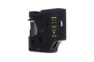 Taśma JetWorld Dymo D1 Złoty na Czarnym 6mm x 7m LM100, LM100+, LM200, LM300, LM400, LM420P, LM350, LM350D, LM360D, LM450D, LM260P, LM120P, LM500TS, LM160, LM210D, LM280, LM150, LM220 (43624)