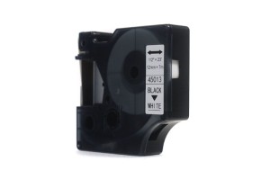 Taśma JetWorld Dymo D1 Czarny na Białym 12mm x 7m LM100, LM100+, LM200, LM300, LM400, LM420P, LM350, LM350D, LM360D, LM450D, LM260P, LM120P, LM500TS, LM160, LM210D, LM280, LM150, LM220 (45013) (S0720530)