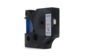Taśma JetWorld Dymo D1 Niebieski na Białym 12mm x 7m LM100, LM100+, LM200, LM300, LM400, LM420P, LM350, LM350D, LM360D, LM450D, LM260P, LM120P, LM500TS, LM160, LM210D, LM280, LM150, LM220 (45014) (S0720540)