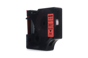 Taśma JetWorld Dymo D1 Czarny na Czerwonym 12mm x 7m LM100, LM100+, LM200, LM300, LM400, LM420P, LM350, LM350D, LM360D, LM450D, LM260P, LM120P, LM500TS, LM160, LM210D, LM280, LM150, LM220 (45017) (S0720570)