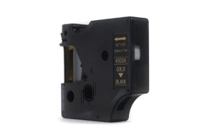 Taśma JetWorld Dymo D1 Złoty na Czarnym 12mm x 7m LM100, LM100+, LM200, LM300, LM400, LM420P, LM350, LM350D, LM360D, LM450D, LM260P, LM120P, LM500TS, LM160, LM210D, LM280, LM150, LM220 (45024) (S0720640)