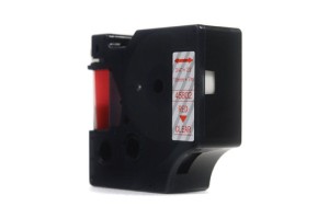 Taśma Dymo D1 Czerwony na Przezroczystym, 19mm x 7m (45802) (S0720820)