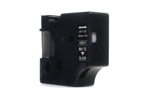 Taśma Dymo D1 Biały na Czarnym, 19mm x 7m (45811) (S0720910)