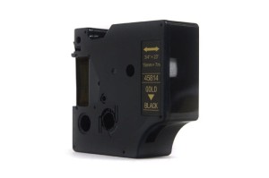 Taśma Dymo D1 Złoty na Czarnym, 19mm x 7m (45814)