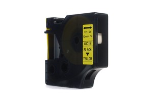Taśma JetWorld Dymo D1 Czarny na Żółtym 12mm x 7m LM100, LM100+, LM200, LM300, LM400, LM420P, LM350, LM350D, LM360D, LM450D, LM260P, LM120P, LM500TS, LM160, LM210D, LM280, LM150, LM220  (45018) (S0720580)